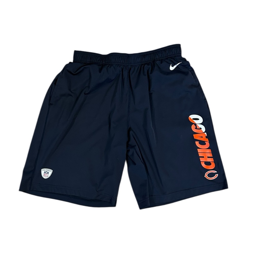 Mens Nike Chicago Bears NFL Shorts Blue Large Dri-fit Logo Pockets No Drawstring